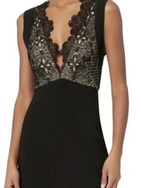 Lover Black Lace Bodycon Midi Dress Size 8